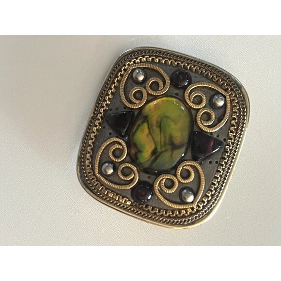 Vintage Signed Michal Golan Brooche Pendant - Picture 6 of 10